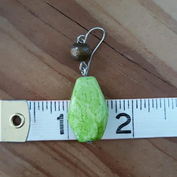 Lime Green Bead Earrings - Picture 5 of 5